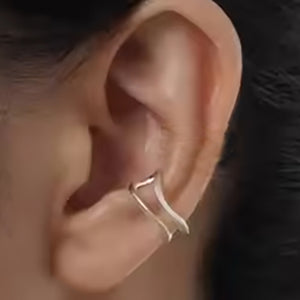 silver double cuff earring frenelle jewellery