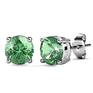 silver peridot stud earrings