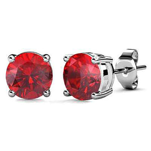 red crystal stud earrings