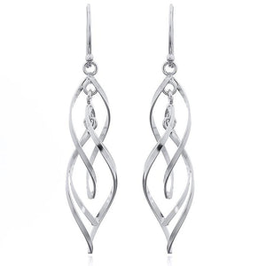 925 Sterling Silver Dangle Twist Earrings "Tawera"