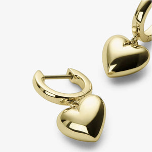 gold huggie heart earrings quality