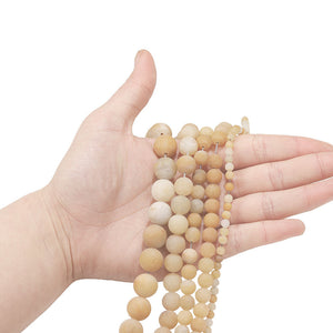 Matte Peach Adventurine Gemstone Beads (6mm)
