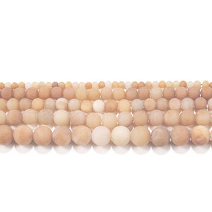 Matte Peach Adventurine Gemstone Beads (8mm)