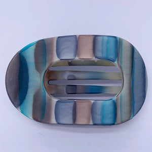 flat hair clip blue frenelle jewellery