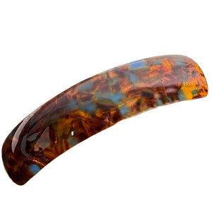 Rectangular Barrette Hair Clip "Wallis" (Brown-Blue)