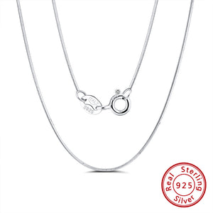 925 Sterling Silver Snake Chain with Lobster Clasp (1mm wide)