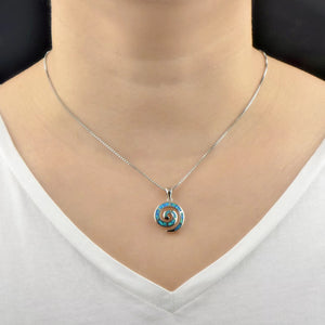 silver koru NZ necklace with opal