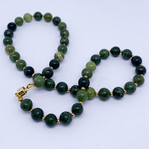 greenstone and gold necklace
