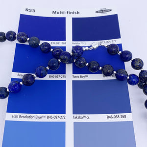 lapis lazuli 8mm bead necklace on resene colour chart