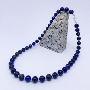 Silver Necklace "Ardesia" (Lapis Lazuli Blue)
