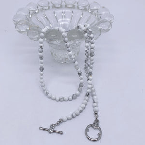howlite grey white necklace gemstone frenelle jewellery