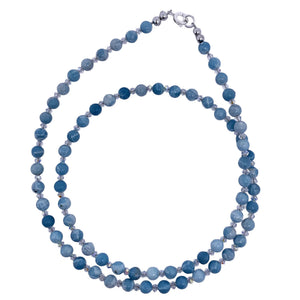 blue larimar silver crystal necklace by frenelle jewellery