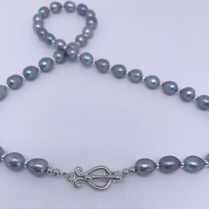 peacock baroque pearl necklace silver by frenelle jewellery