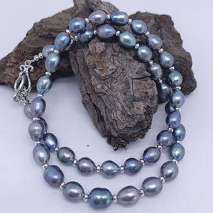 peacock baroque pearl necklace silver by frenelle jewellery