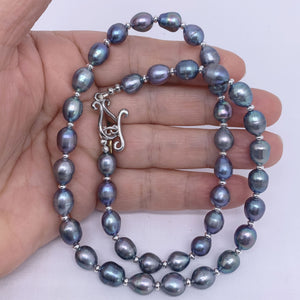 peacock baroque pearl necklace silver by frenelle jewellery