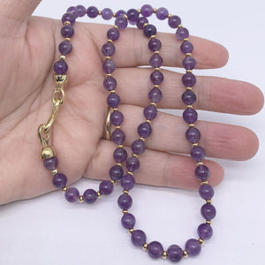 gold amethyst gemstone necklace frenelle jewellery