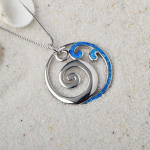 silver opal koru nz necklace pendant frenelle jewellery online auckland
