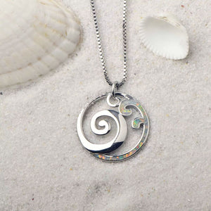silver opal nz pendant necklace frenelle Jewellery buy online auckland nz