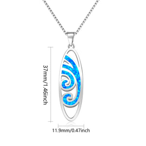 silver blue opal pendant necklace frenelle jewellery online auckland nz