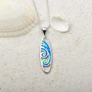 silver blue opal pendant necklace frenelle jewellery online auckland nz