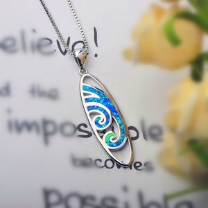 silver blue opal pendant necklace frenelle jewellery online auckland nz