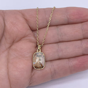gold swarovski crystal necklace frenelle jewellery