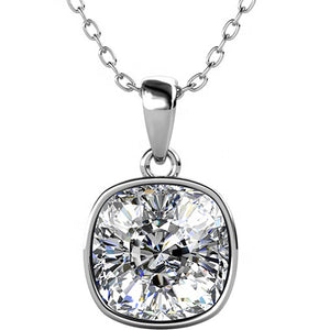 18K White Gold Crystal Necklace "Sharon" (Crystal)