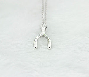 925 Sterling Silver Wishbone Pendant Necklace "Wishes"