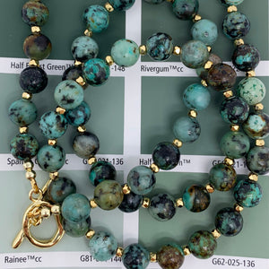 african turquoise gemstone gold necklace by frenelle jewellery
