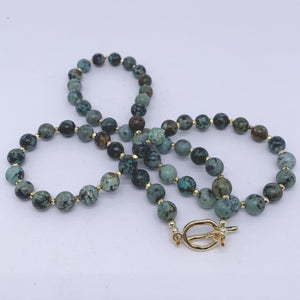 african turquoise gemstone gold necklace by frenelle jewellery