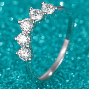 Silver Moissanite 5 Stone Eternity Ring "Anuska"