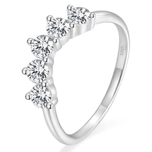 Silver Moissanite 5 Stone Eternity Ring "Anuska"