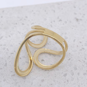 Gold Adjustable 3 Loop Ring "Caracas"