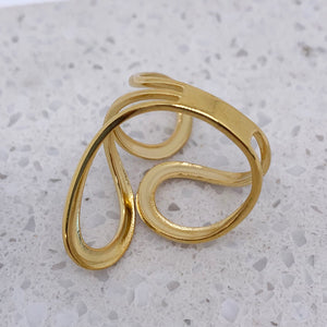 Gold Adjustable 3 Loop Ring "Caracas"