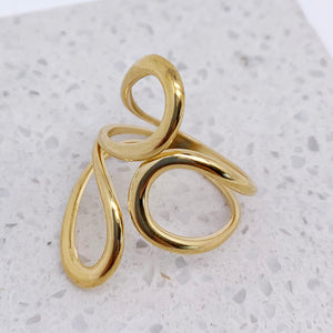 Gold Adjustable 3 Loop Ring "Caracas"