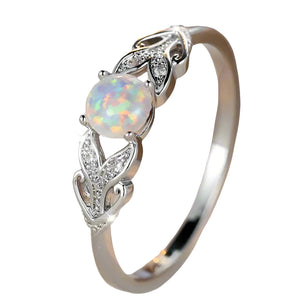 silver opal ring whale tail
