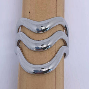 modern silver adjustable ring frenelle jewellery