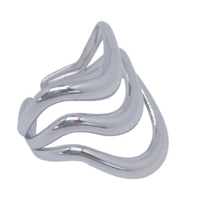 modern silver adjustable ring frenelle jewellery