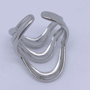 modern silver adjustable ring frenelle jewellery