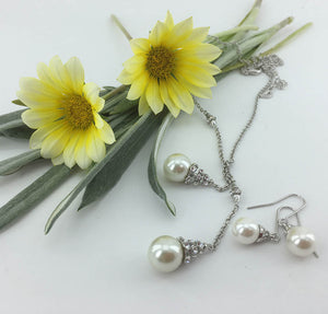 Silver Crystal and Pearl Jewellery Set "Carol"