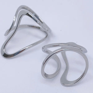 modern silver adjustable ring frenelle jewellery