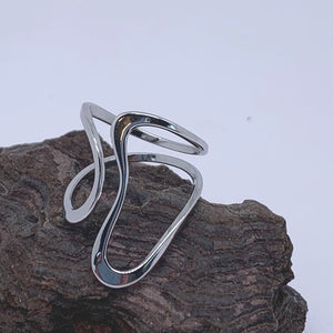 modern silver adjustable ring frenelle jewellery