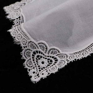 white lace wedding handkerchief gift woman