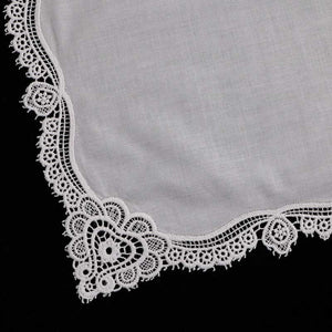 white lace wedding handkerchief gift woman