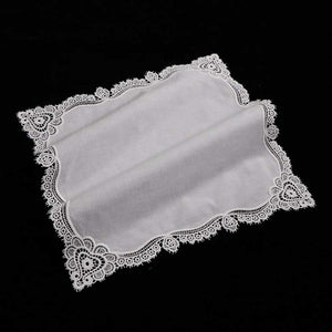 white lace wedding handkerchief gift woman
