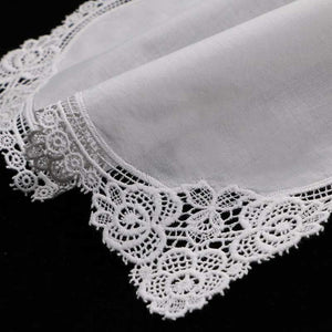 white lace wedding handkerchief gift woman