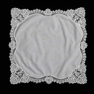 white lace wedding handkerchief gift woman