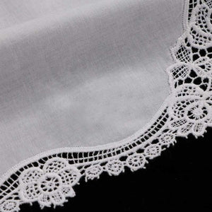 white lace wedding handkerchief gift woman