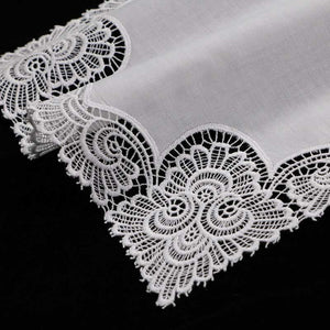 wedding gift bridesmaid handkerchief lace white