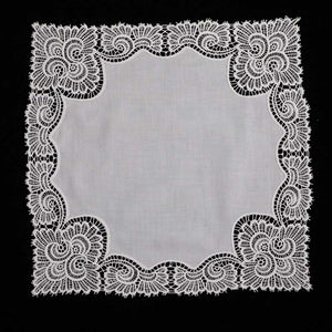 wedding gift bridesmaid handkerchief lace white